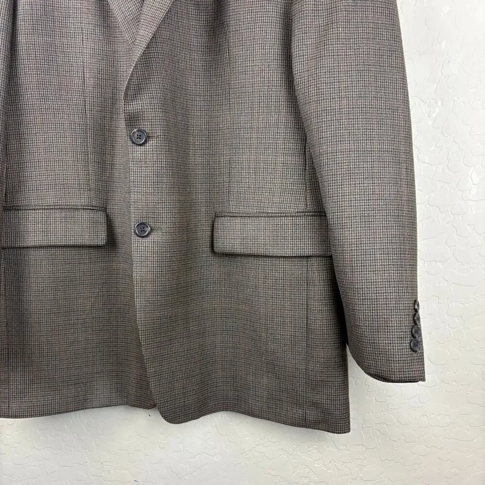 LAUREN Ralph Lauren Houndstooth Wool Sport Coat Blazer Mens Size 42L Business